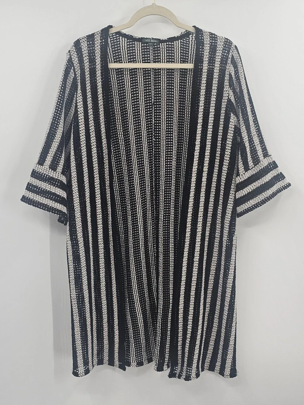 Wild Fable Black and White Crochet Coverup Size M/L